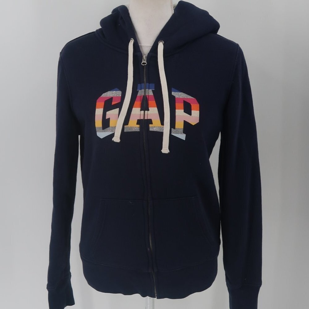 GAP Navy Hoodie with Multicolor Logo